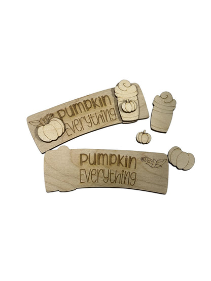 DIY Pumpkin Everything Wood Hair Clip Blank: Laser Cut Fall Design