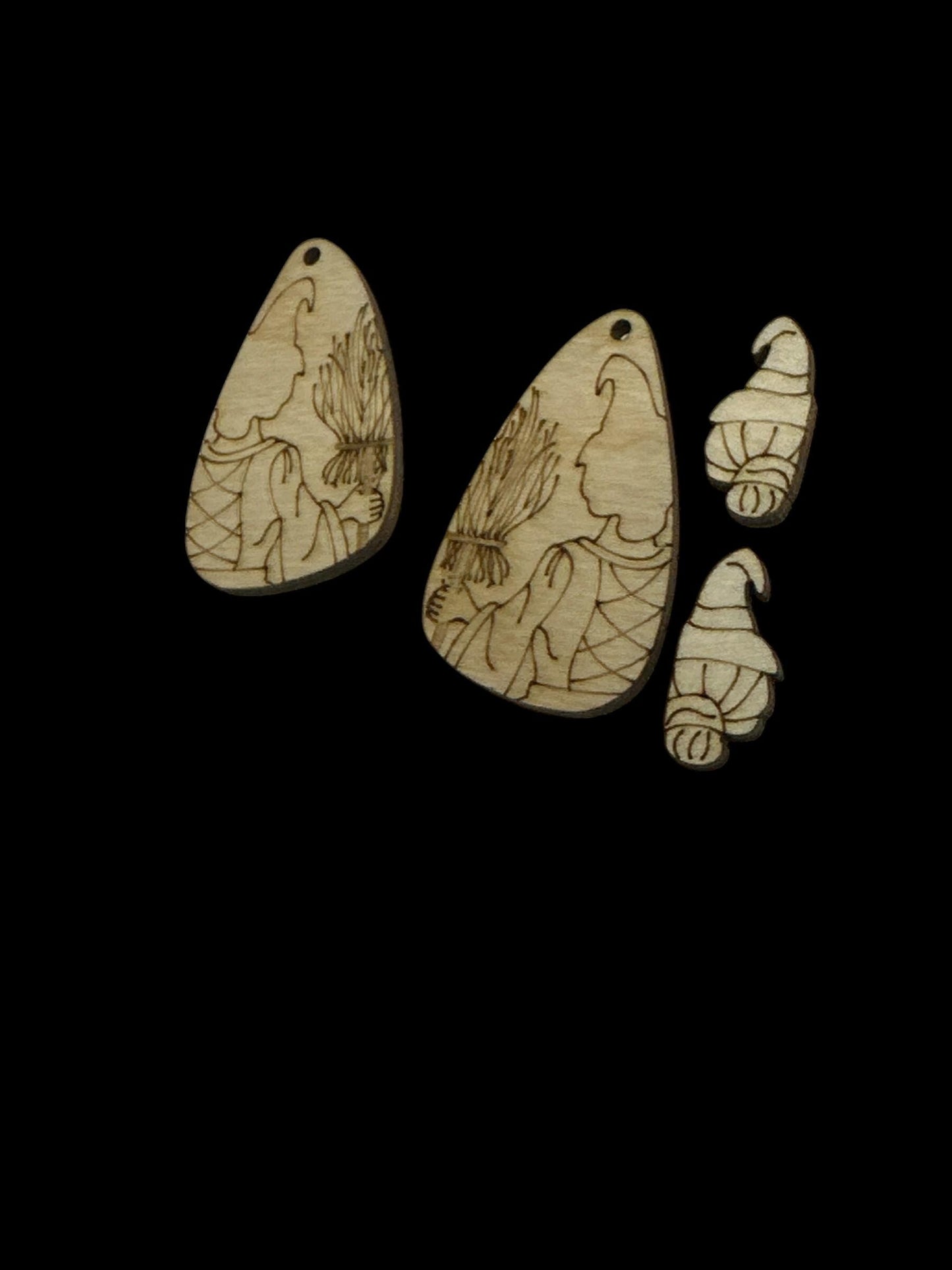 Witch Vibe DIY Earrings: Unfinished Birch Wood, Halloween Craft, Halloween Witch Vibe Earrings, Unfinished Paint your own