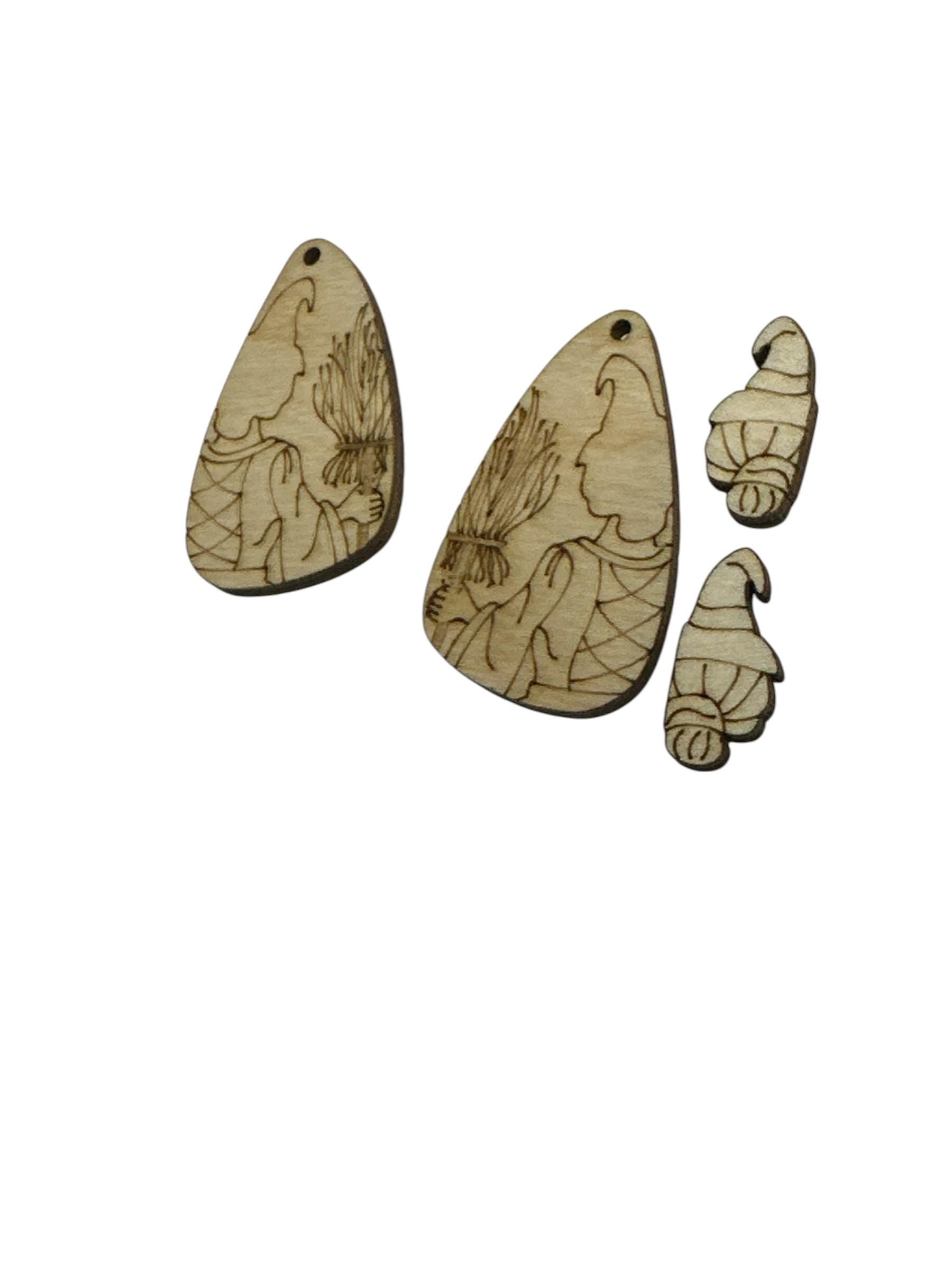 Witch Vibe DIY Earrings: Unfinished Birch Wood, Halloween Craft, Halloween Witch Vibe Earrings, Unfinished Paint your own