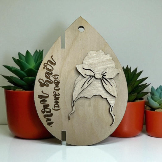 DIY Birch Car Charm: Mom Hair Don't Care - Customizable Accessory