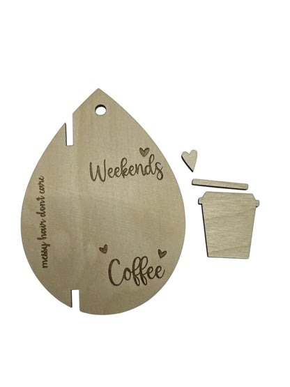 Unfinished Birch Wood Car Charm: DIY Coffee Cup Hair Tie