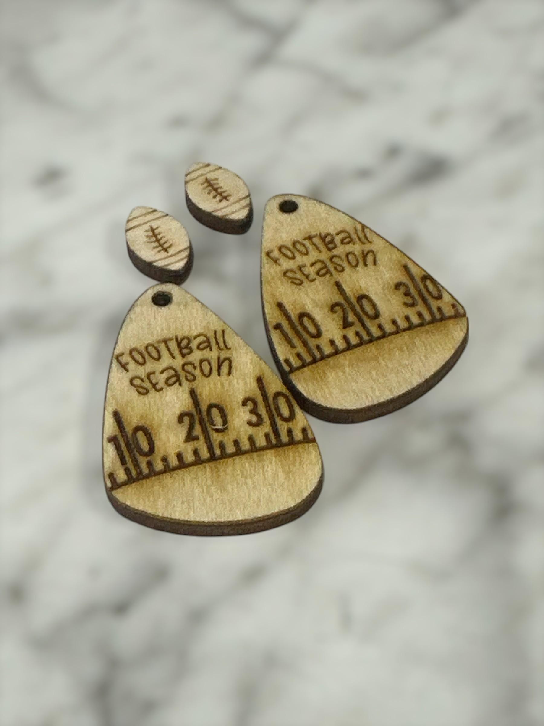 DIY Football Earrings: Unfinished Wood Cutout, Sports Jewelry Craft