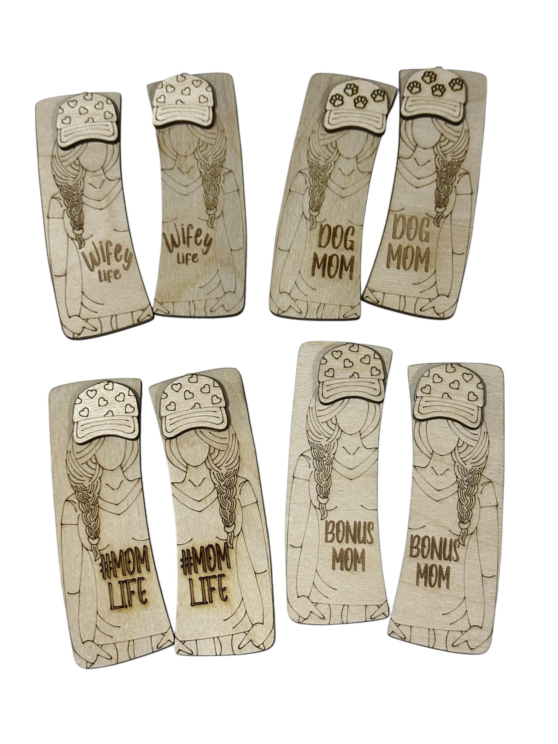 DIY wife, sorry about my husband Laser Cut Birch Hair Clip Pieces: Mom Life DIY Craft, mom life