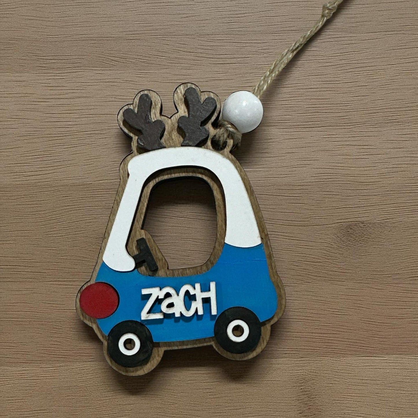 Personalized Mini Coupe Ornament: Custom Name Christmas Decoration