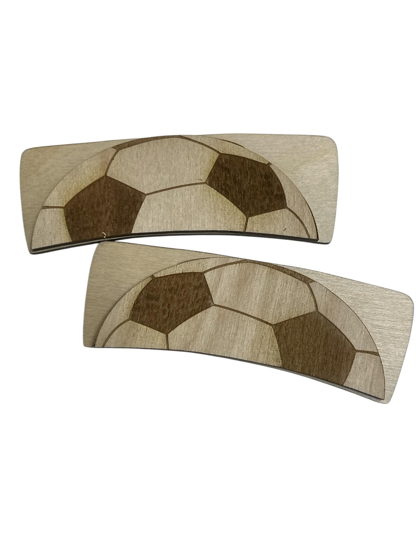 DIY Soccer Hair Clip Pieces: Unfinished Wood Laser Cut Blanks