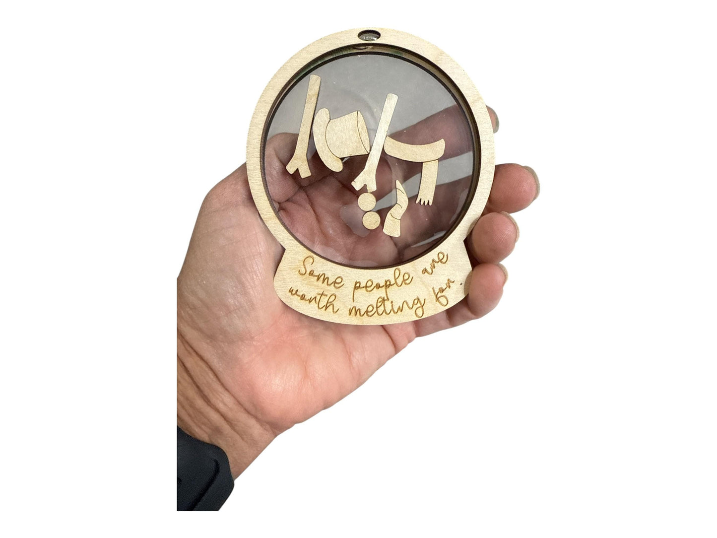 DIY Snowman Shaker Ornament: Unfinished Acrylic & Wood, Customize, Shaker Ornament, Melting Snowman Shaker DIY, Unfinished Ornament