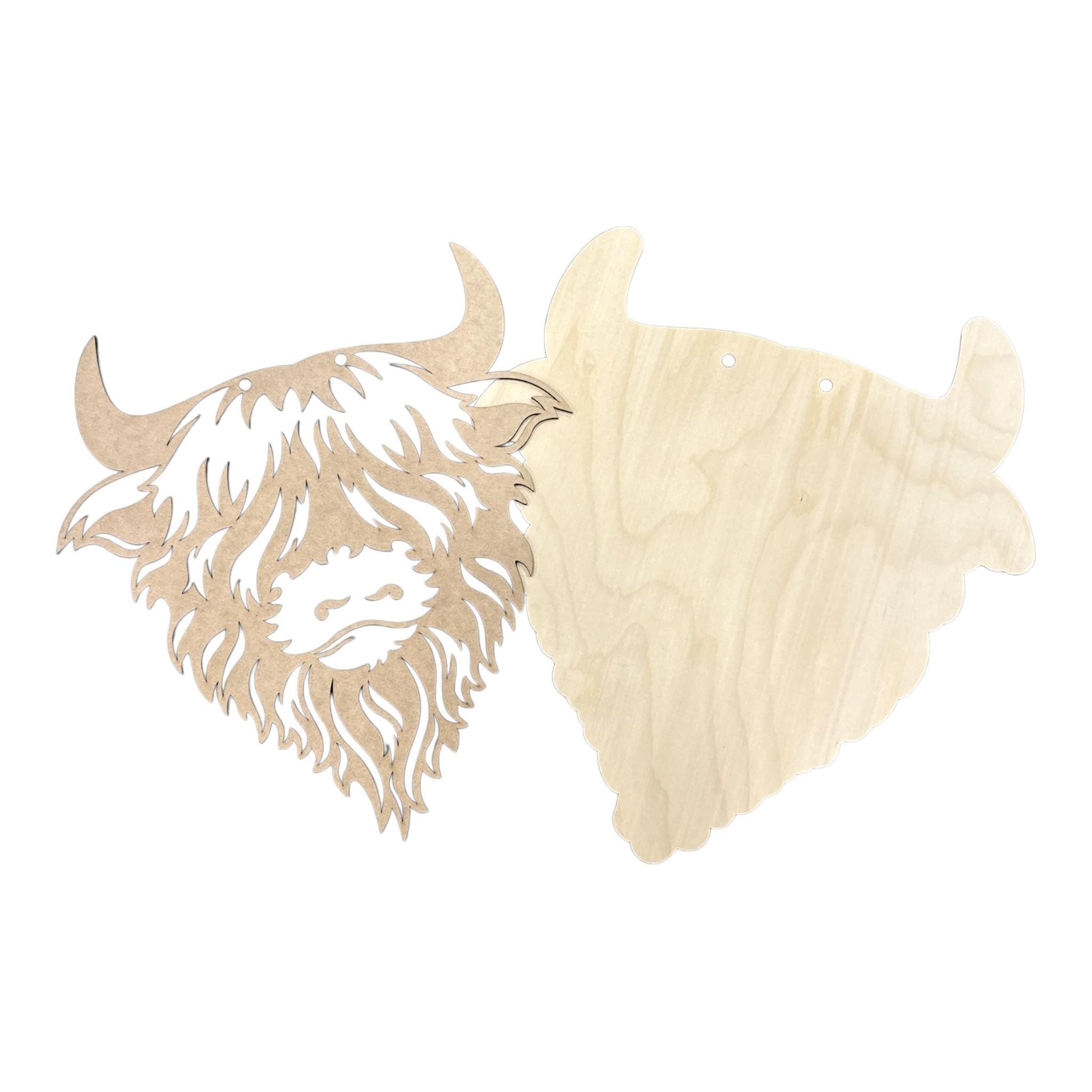 DIY Highland Cow Door Hanger: Unfinished Wood Craft Sign