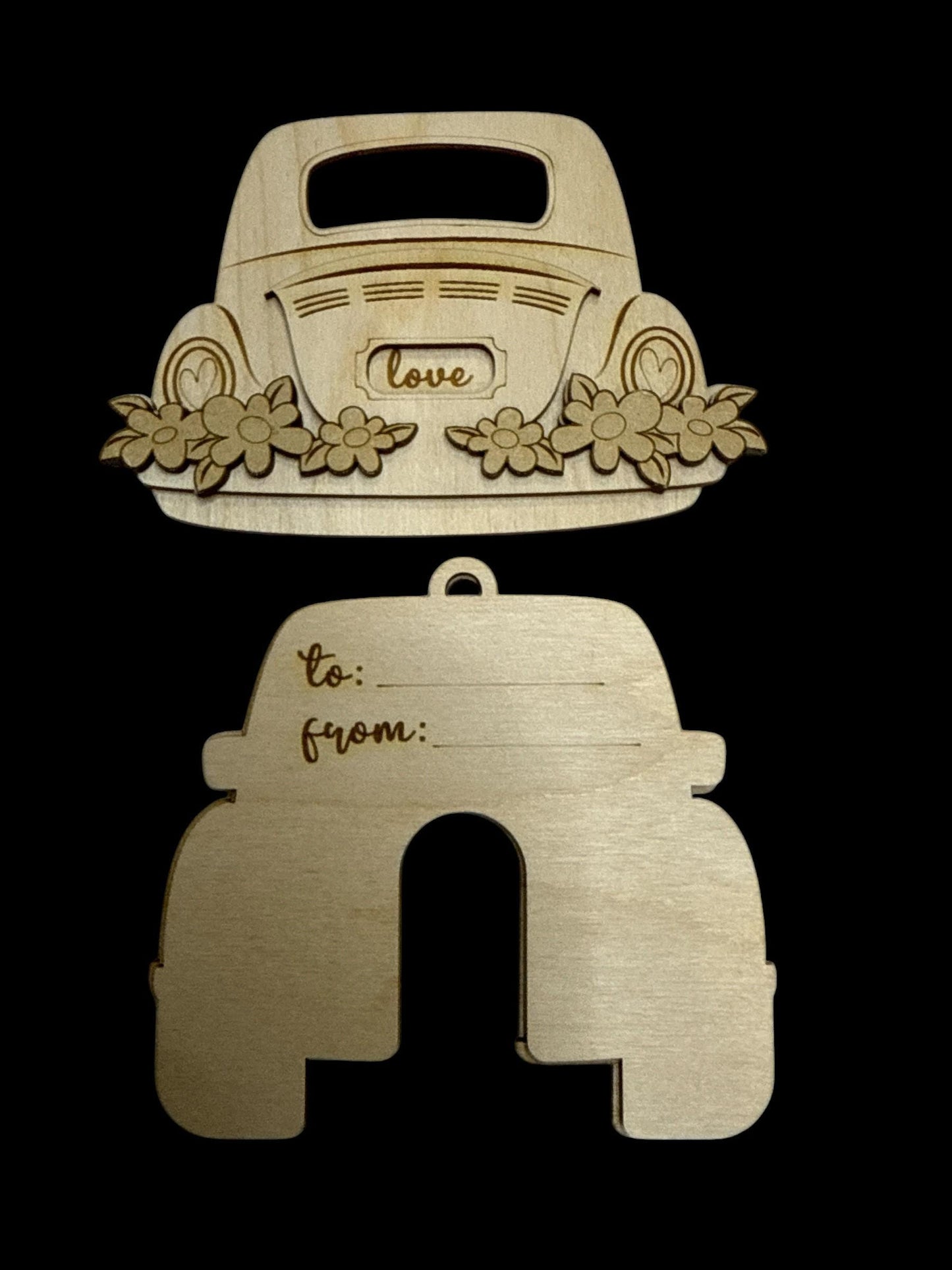 DIY Just Married Gift Card Holder Ornament: Unfinished Wood Craft