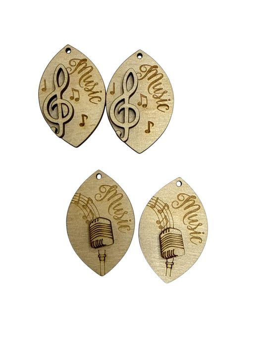 DIY Birch Wood Music Note Earrings: Unfinished Craft Jewelry