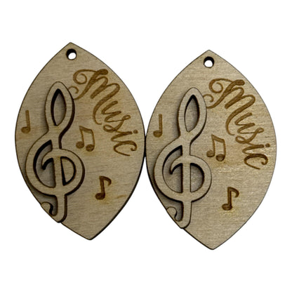 DIY Birch Wood Music Note Earrings: Unfinished Craft Jewelry