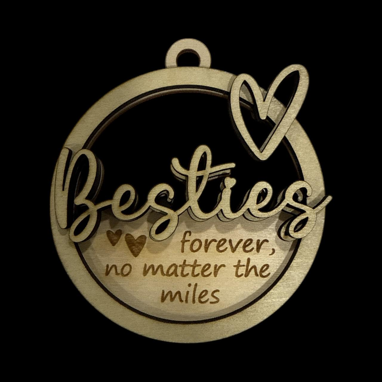 DIY Besties Car Charms: Unfinished Wood, Friendship Gift