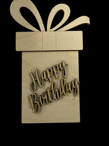DIY Present Gift Card Holder: Unfinished Wood Craft Blank