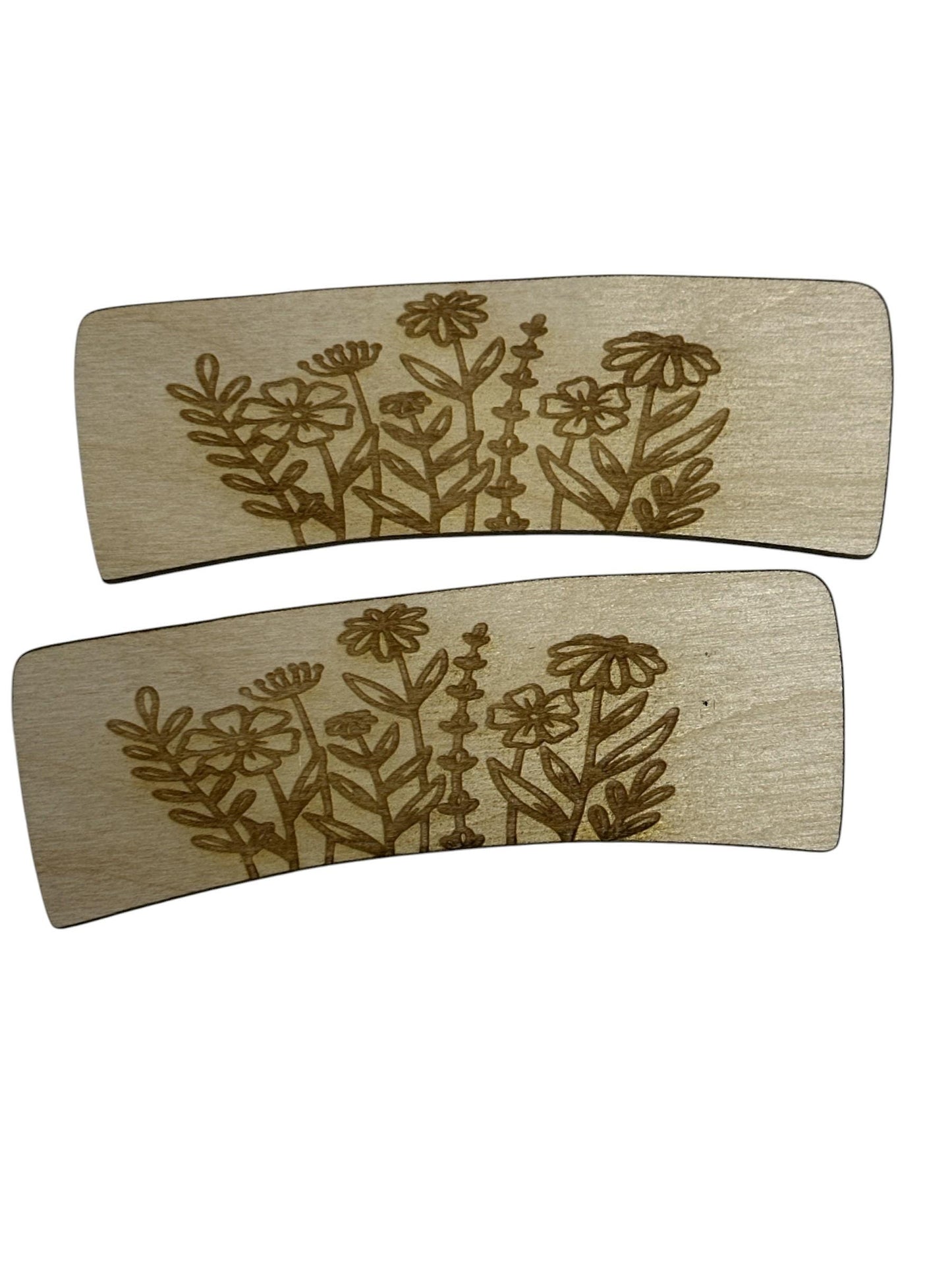 DIY Wildflower Wood Hair Clip Pieces: Laser Cut Birch, Unfinished (Claw Clip NOT Included), Wildflower Wooden DIY, Claw Clip