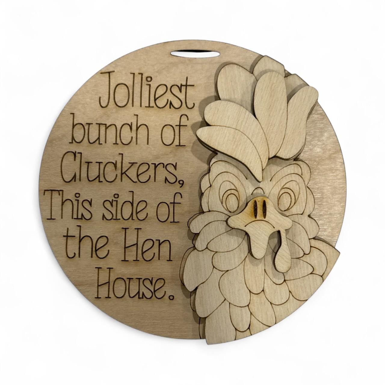 DIY Chicken Christmas Ornament, Unfinished Wood 'Jolliest Bunch', Chicken Funny ornament, humor ornament, chicken holiday