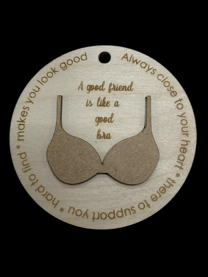 DIY Funny Friend Ornament: Unfinished Wood, Humorous Gift, Funny