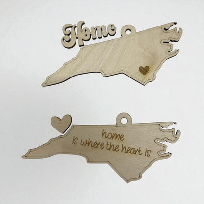 Unfinished Wood North Carolina State Charm: DIY Car or Bag Charm
