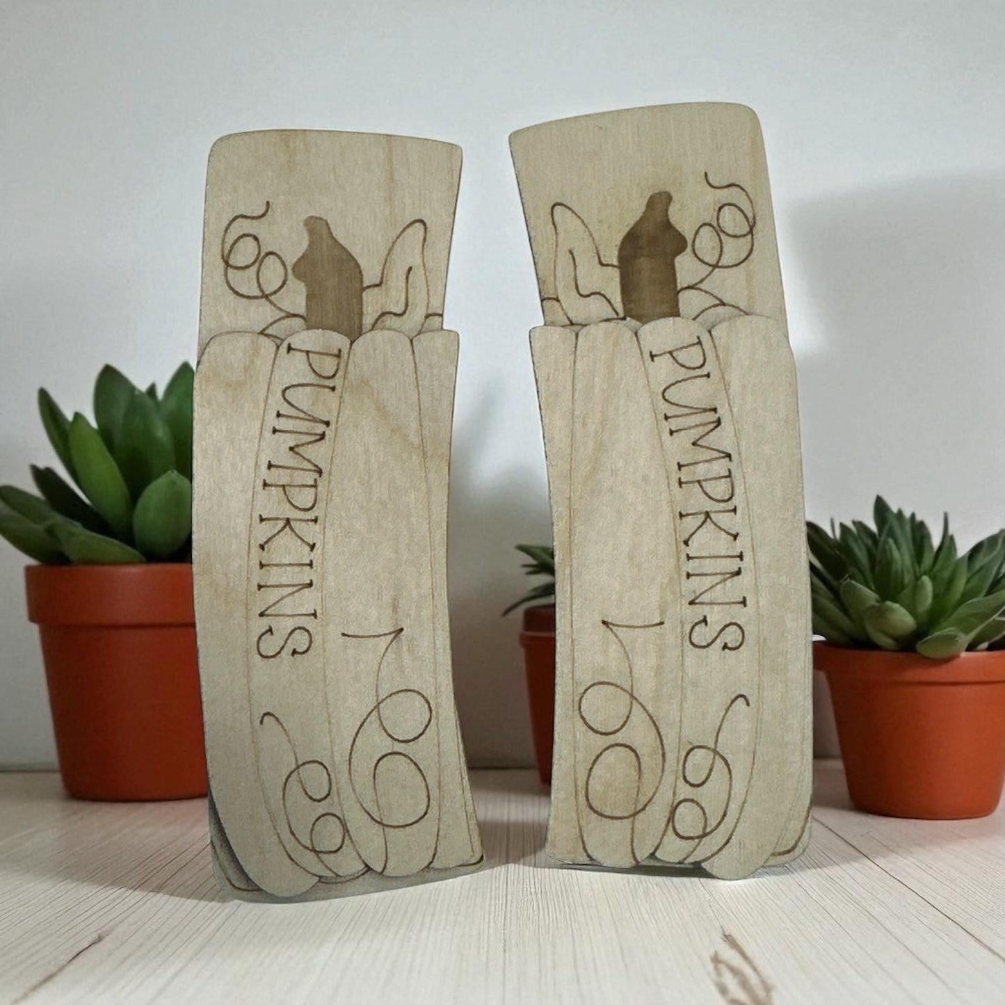 DIY Pumpkin Hair Clip Pieces: Unfinished Wood Laser Cut Blanks