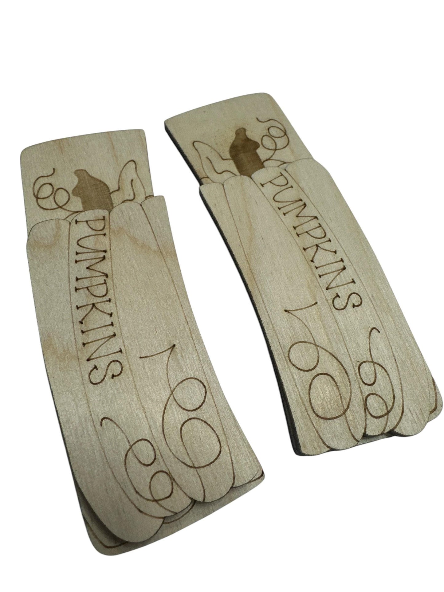 DIY Pumpkin Hair Clip Pieces: Unfinished Wood Laser Cut Blanks