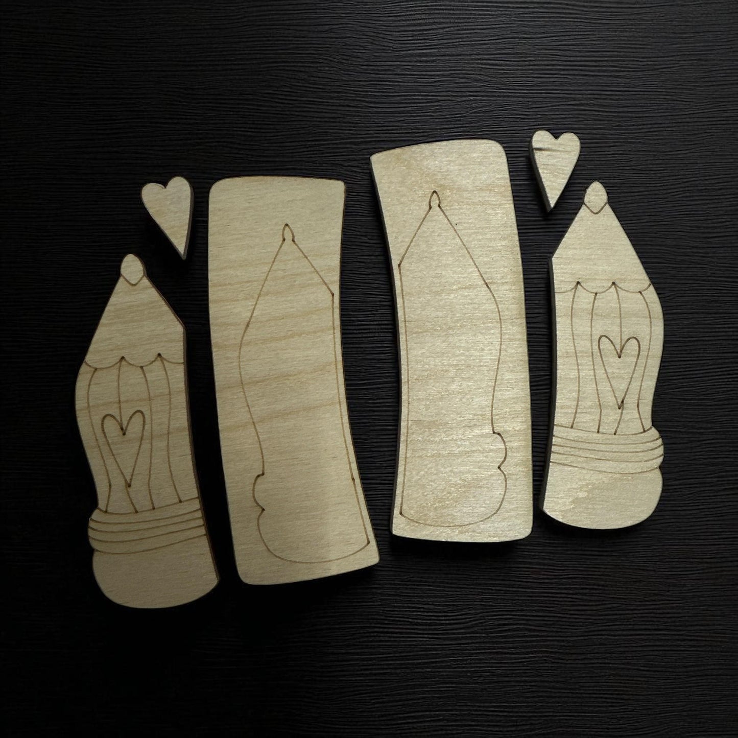 DIY Teacher Pencil Claw Clip: Unfinished Wood Laser Cut Blank