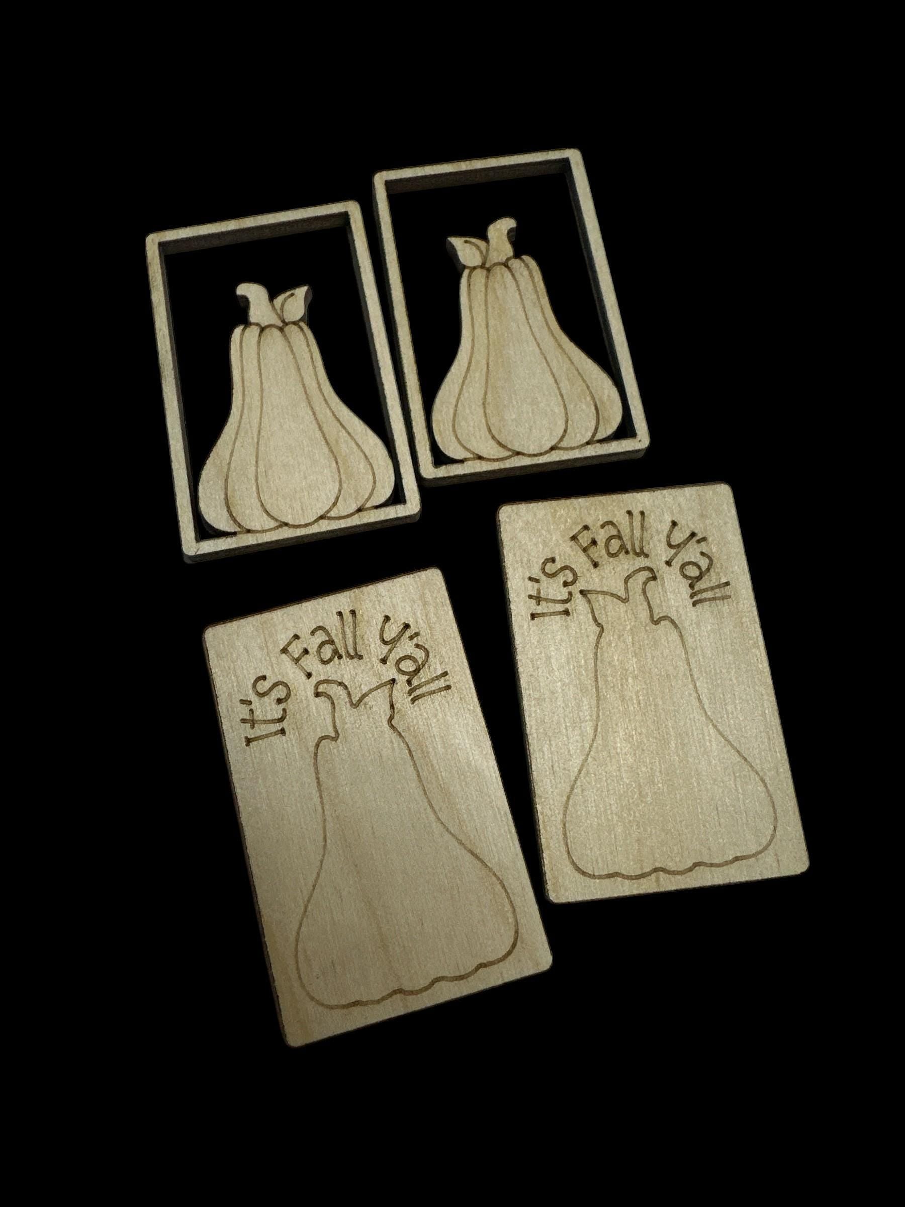 Fall Laser Cut Wood Hair Clip Blank: DIY Unfinished Pumpkin Design