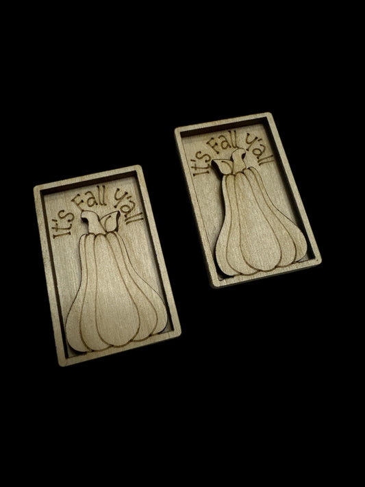 Fall Laser Cut Wood Hair Clip Blank: DIY Unfinished Pumpkin Design