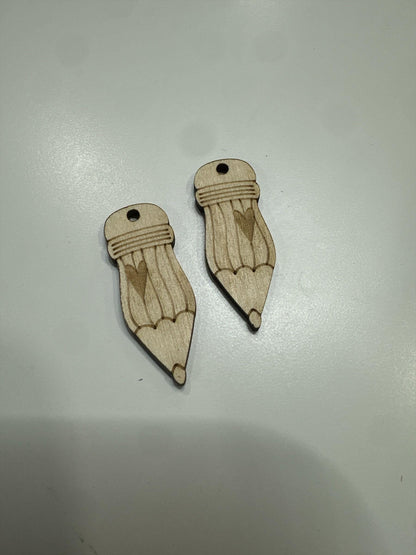 DIY Heart Pencil Wooden Earrings: Unfinished Craft Jewelry