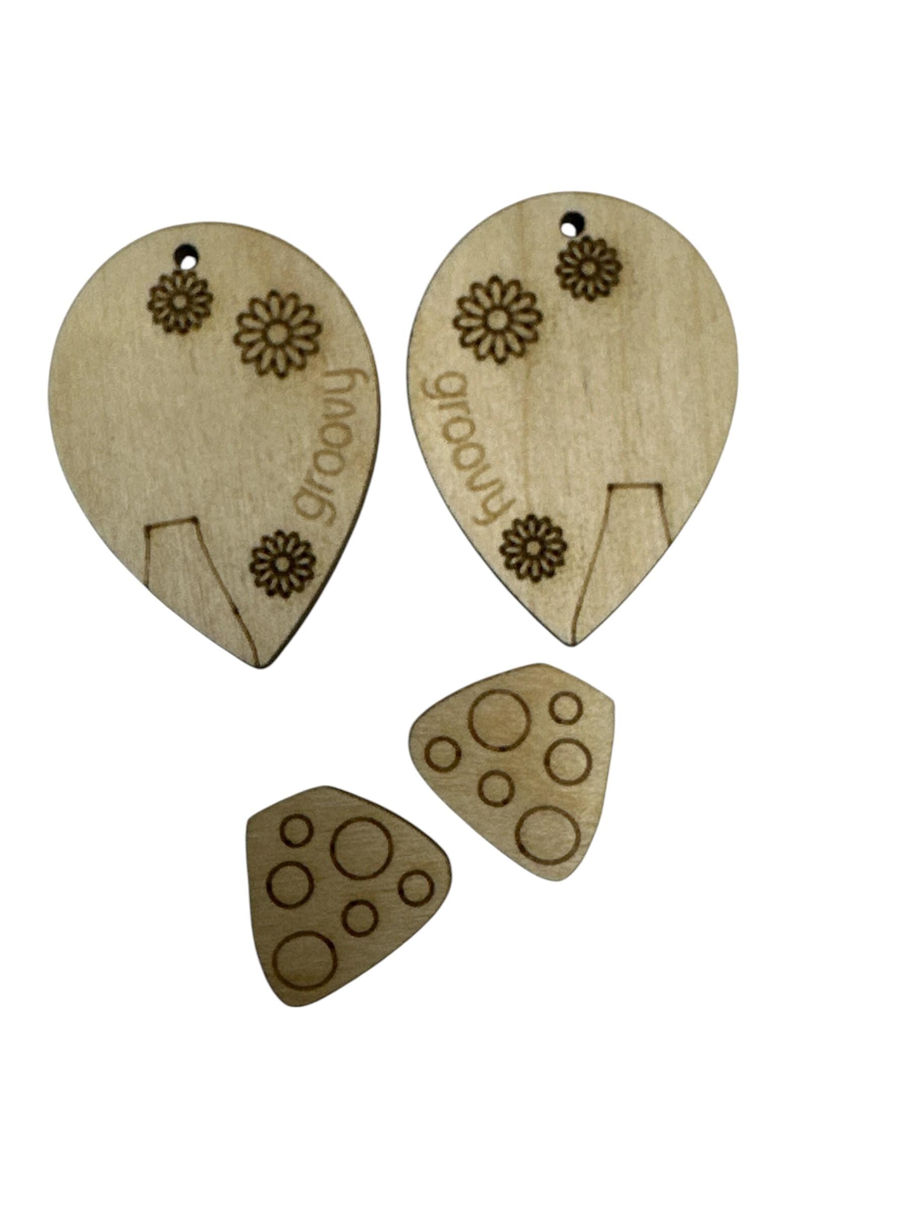Mushroom DIY Earrings: Unfinished Birch Wood, Craft Jewelry