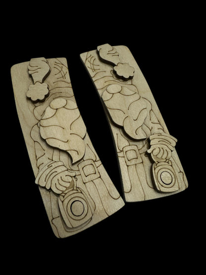 DIY Santa Claus Gnome DIY Hair Clip Pieces: Unfinished Wood Laser Cut, Santa Gnome with a Lantern, Unfinished,