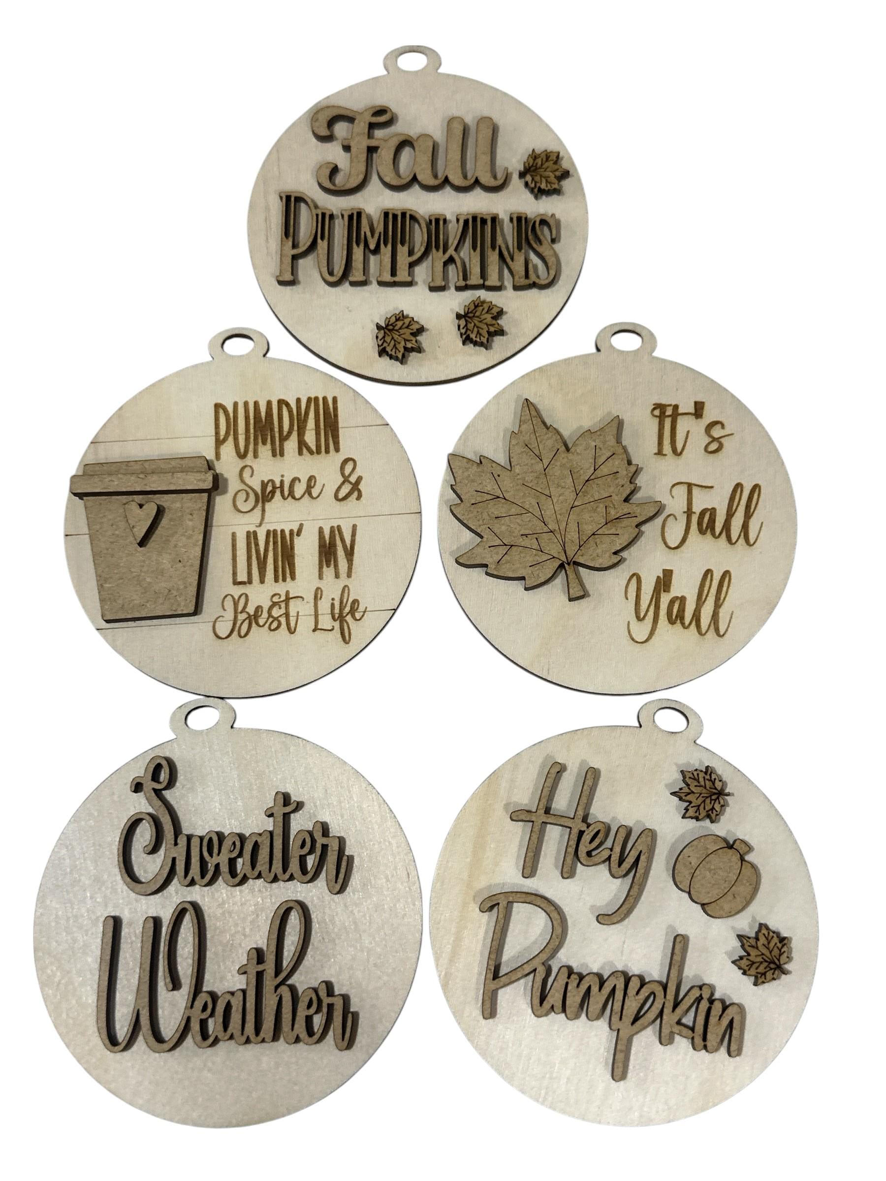 Unfinished Wood Fall Ornament: DIY Pumpkin Spice Car Charm