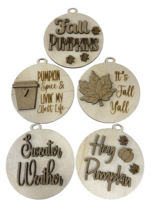 Unfinished Wood Fall Ornament: DIY Pumpkin Spice Car Charm