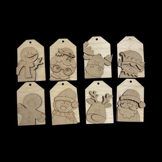 DIY Christmas Tag Santa and Friends, Unfinished