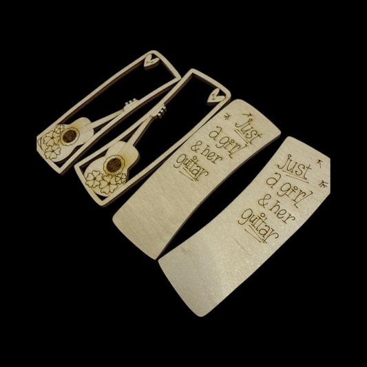 Guitar DIY Claw Clip DIY, Just a Girl and Her Guitar Claw Clip, Unfinished Teacher Clip, Wood to Paint, Laser Claw Clip, DIY, Unfinished