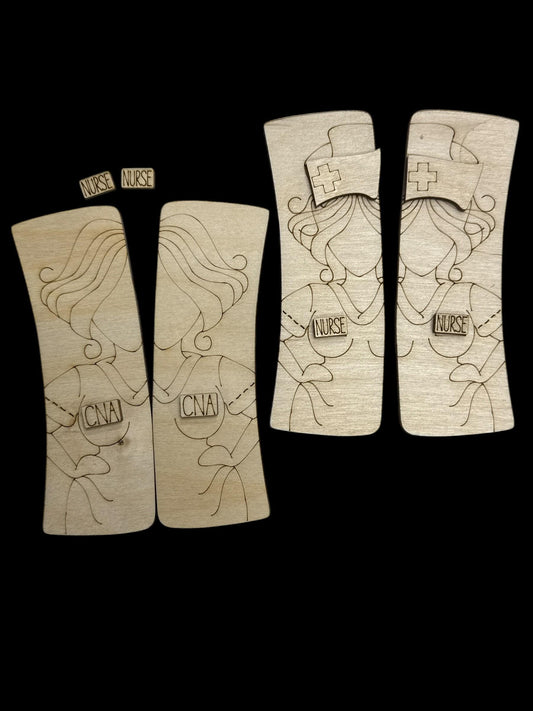 Unfinished Nurse CNA Birch Claw Clip: DIY Craft Supply