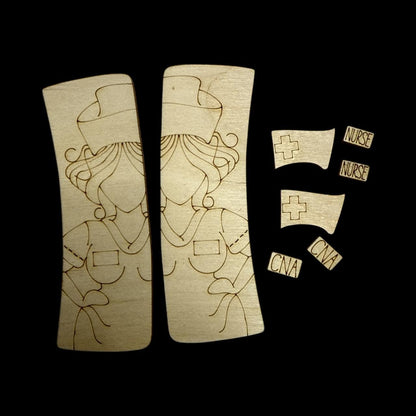 Unfinished Nurse CNA Birch Claw Clip: DIY Craft Supply