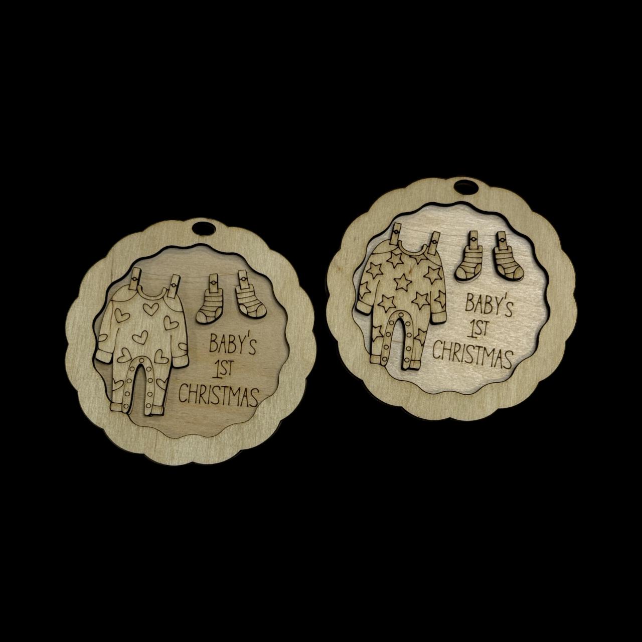 Baby's First Christmas Ornament: DIY Unfinished Wood Pajamas