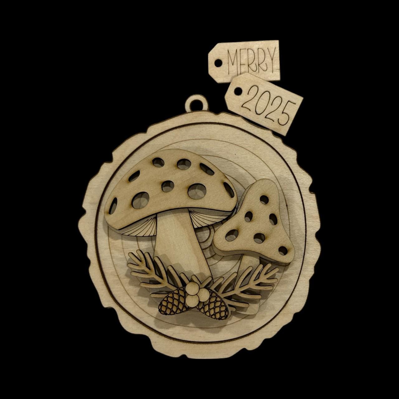 DIY Woodland Animal Ornament Blanks, Christmas Ornaments, Forest Friends, Forest Mouse, Fox, Mushroom, 3D Ornaments, Mushrooms