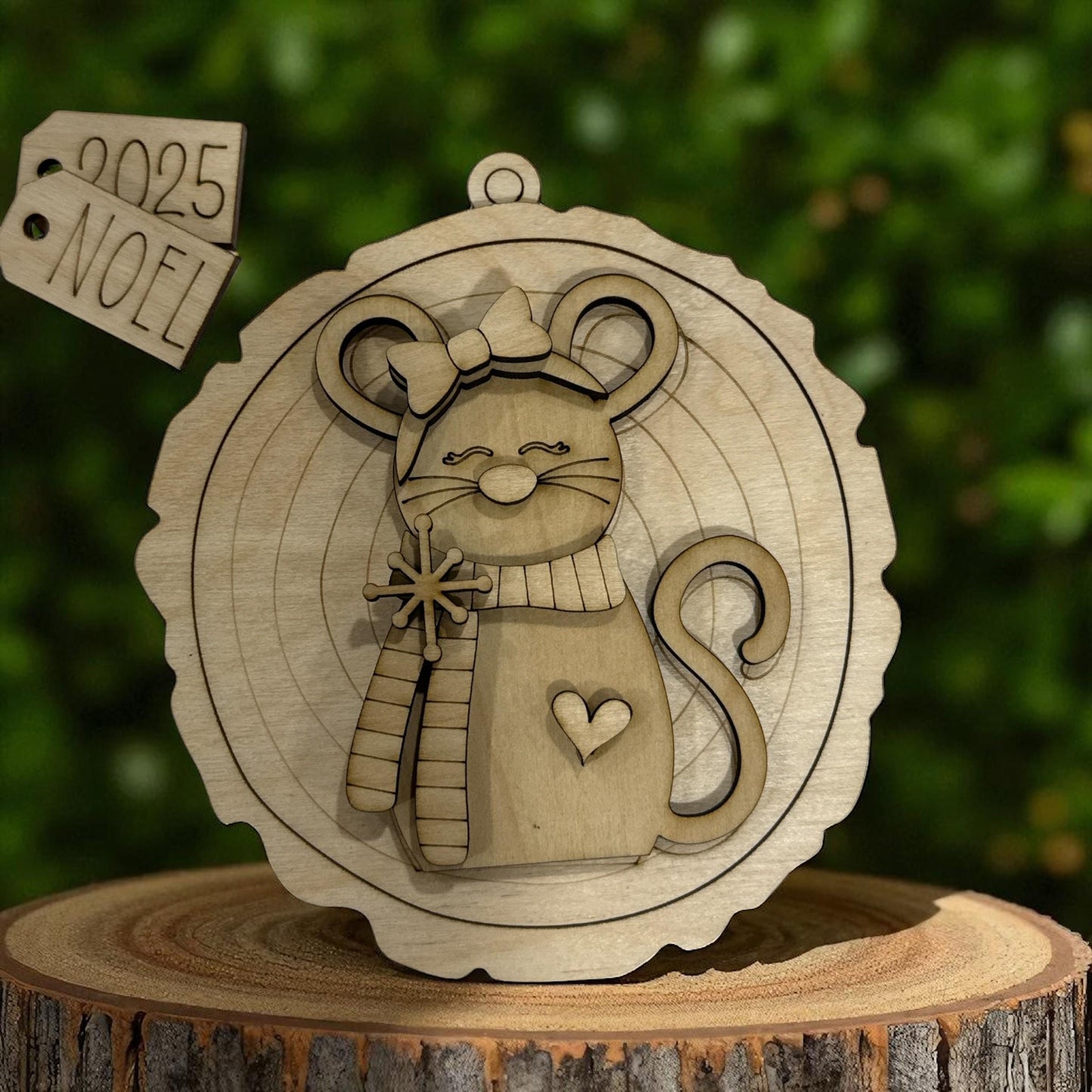 DIY Woodland Animal Ornament Blanks, Christmas Ornaments, Forest Friends, Forest Mouse, Fox, Mushroom, 3D Ornaments, Mushrooms