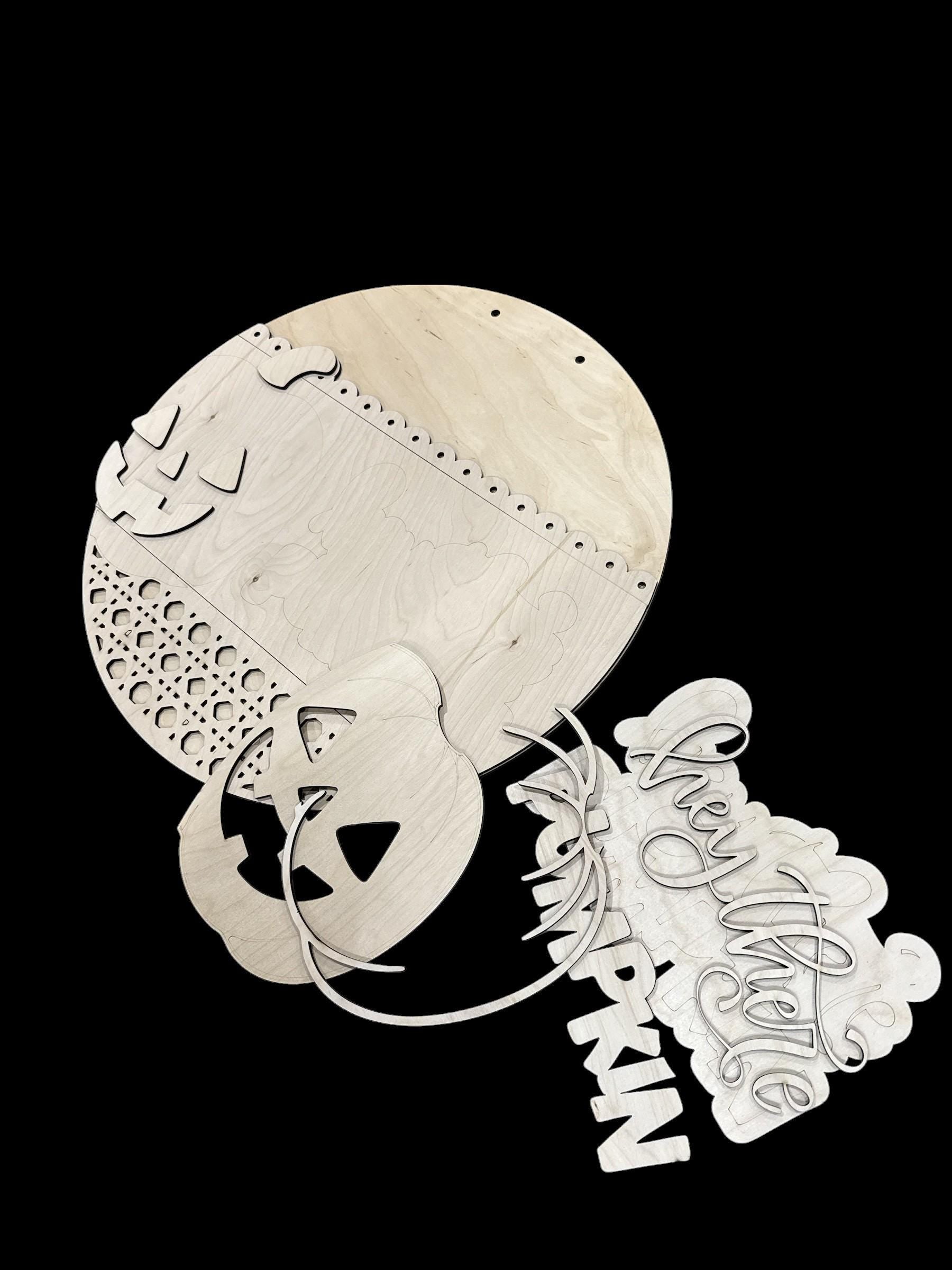 DIY Hello There Pumpkin Door Hanger, Unfinished Pumpkin Door Hanger: DIY Fall Craft Project