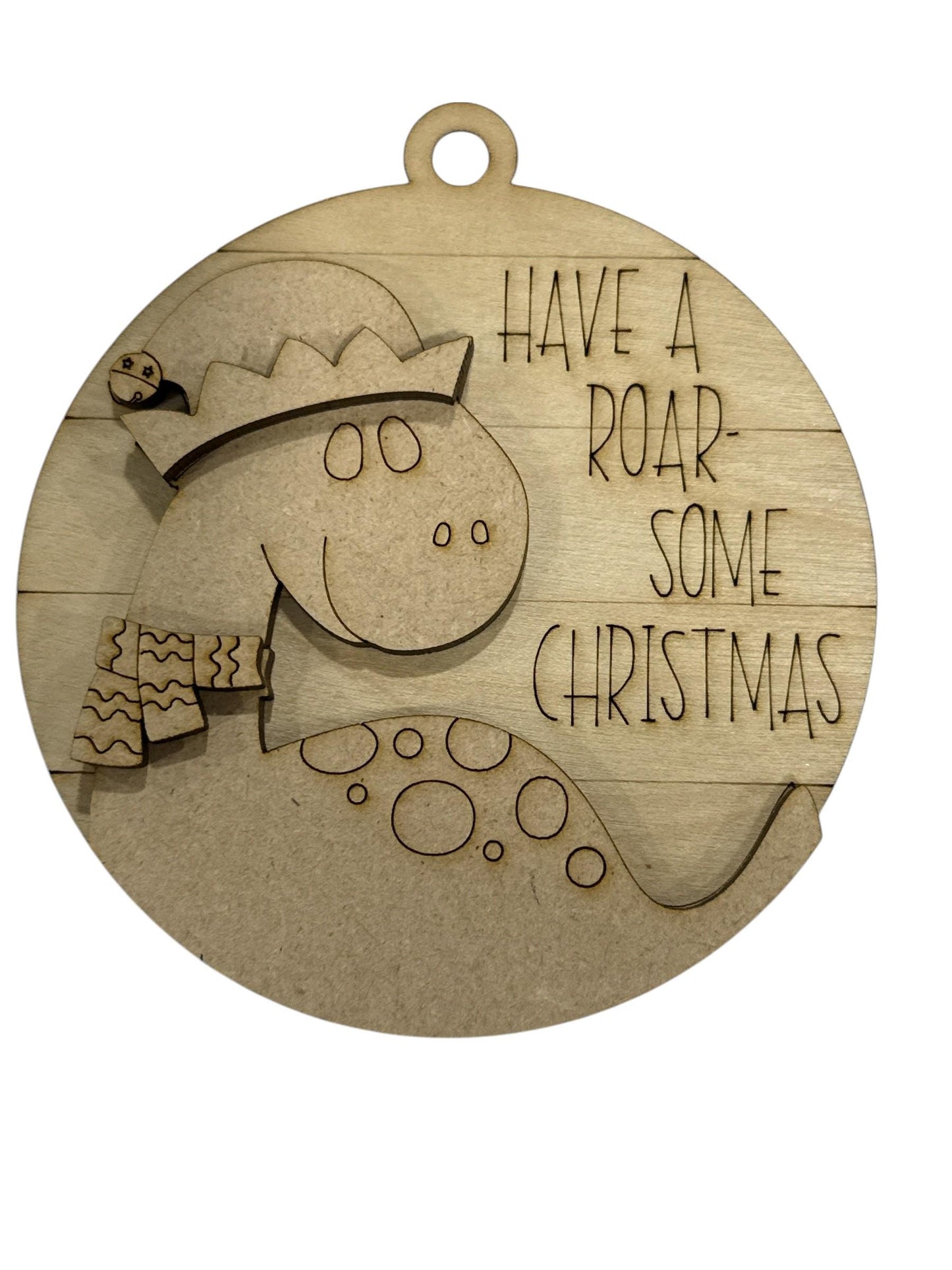 DIY Dinosaur Ornament: Unfinished Wood Christmas Craft (3.5"x4"), Unfinished Dinosaur Ornament, Paint your own Ornament, DIY