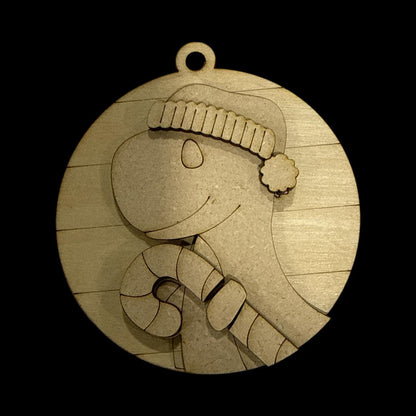 DIY Dinosaur Ornament: Unfinished Wood Christmas Craft (3.5"x4"), Unfinished Dinosaur Ornament, Paint your own Ornament, DIY