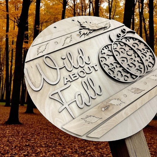 Leopard Pumpkin Door Hanger: DIY Unfinished Wood Fall Decor