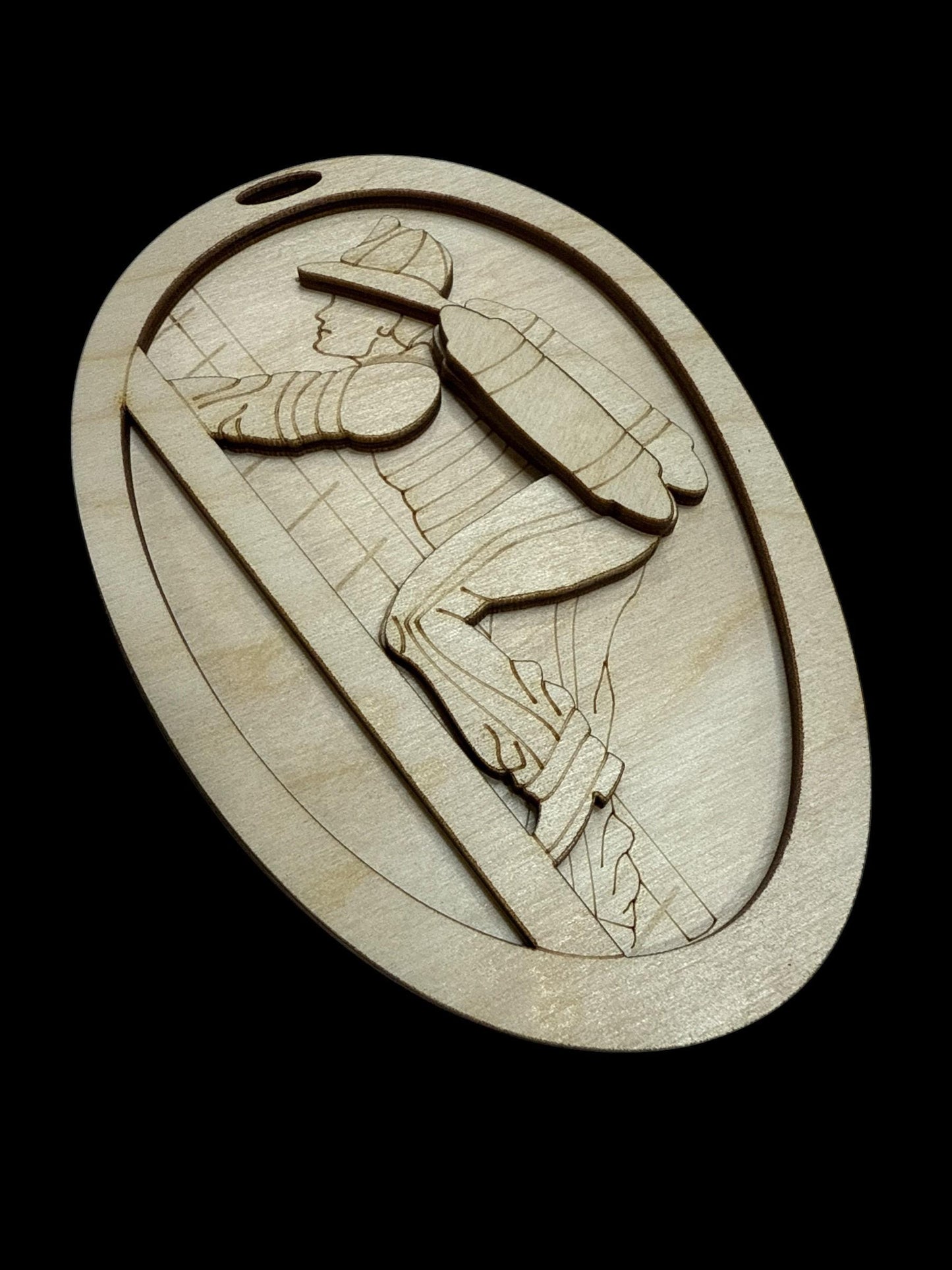 Fireman DIY Unfinished Charm or Ornament, Wooden Fireman Charm, Blank Fireman Ornament, DIY Car Accessories, Fireman Ornament DIY
