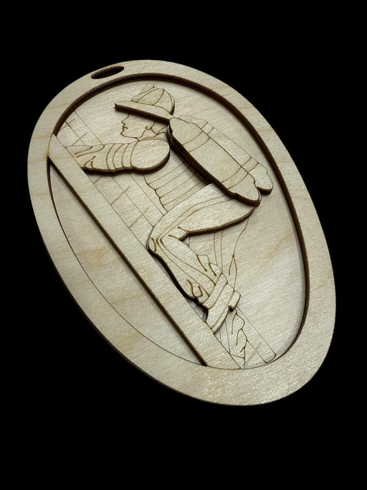 Fireman DIY Unfinished Charm or Ornament, Wooden Fireman Charm, Blank Fireman Ornament, DIY Car Accessories, Fireman Ornament DIY