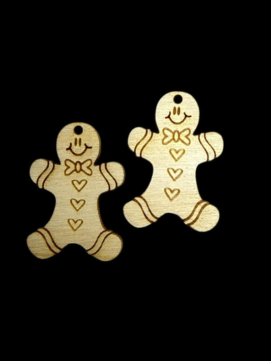 DIY Gingerbread Unfinished Earrings, Unfinished, Wooden Earrings, Gingerbread, Earrings, Wood, Gingerbread man Christmas Earring, holiday