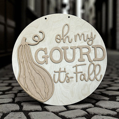 Oh my Gourd It's Fall Unfinished Door Hanger, DIY, Unfinished, Pumpkin Door Hanger, Fun, Door Hanger, Holiday Door Hanger, Paint craft