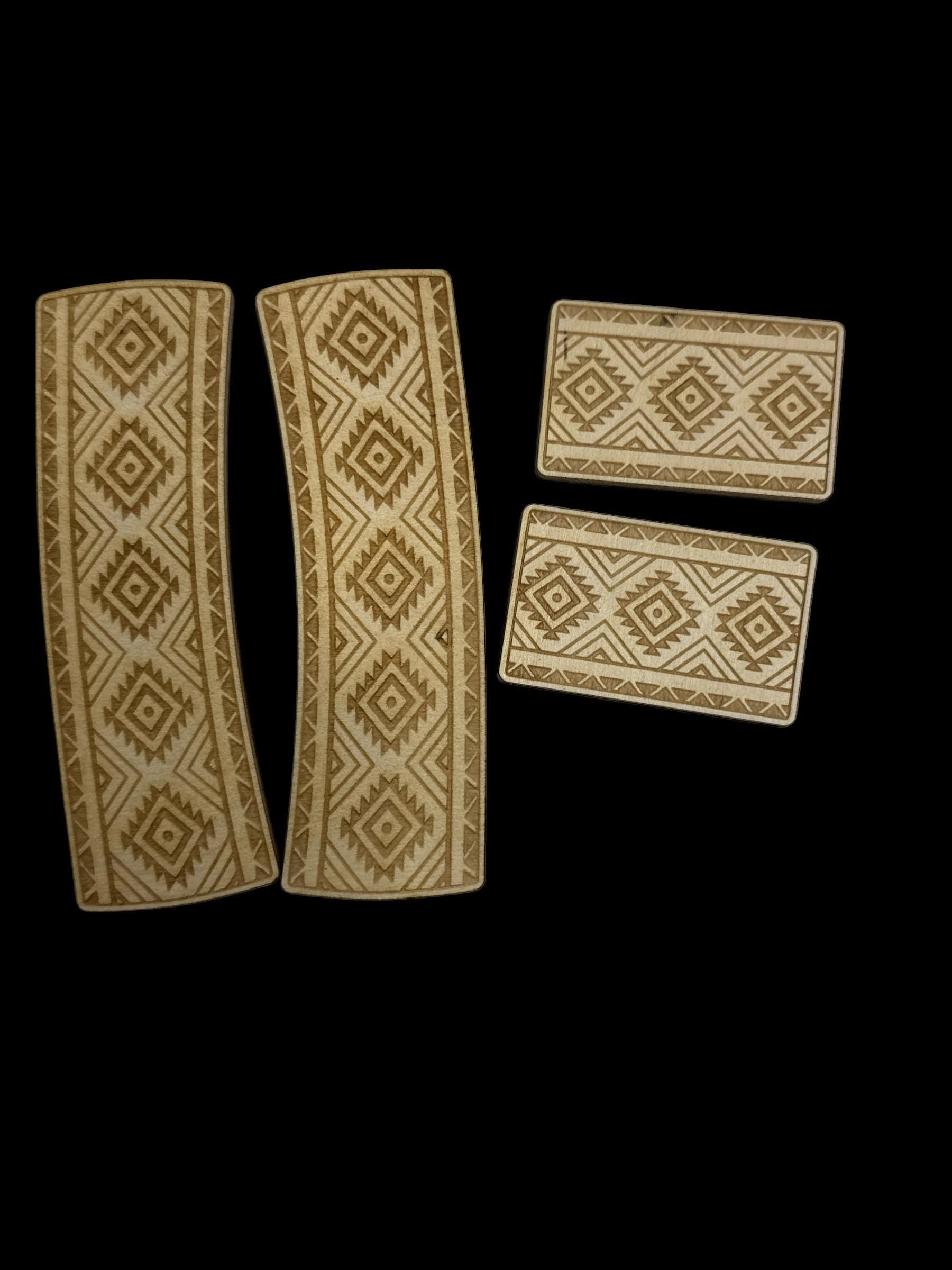 DIY Aztec Hair Clip Laser Blank Hair Clip Pieces, Aztec Wooden Blank Clip, Wood is Ready to Paint, Laser Cut , Claw Clip, Boho western hair