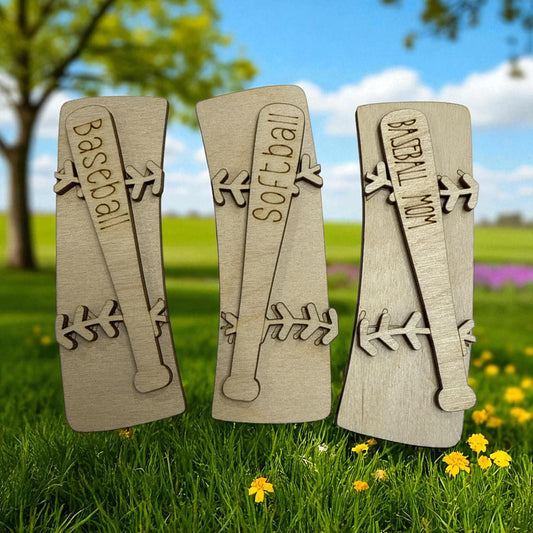 DIY Baseball Hair Clip, Claw Clip Unfinished Wood Laser Cut Blank, 4" Softball claw Clip, Baseball Claw clip unfinished, Wooden hair clip