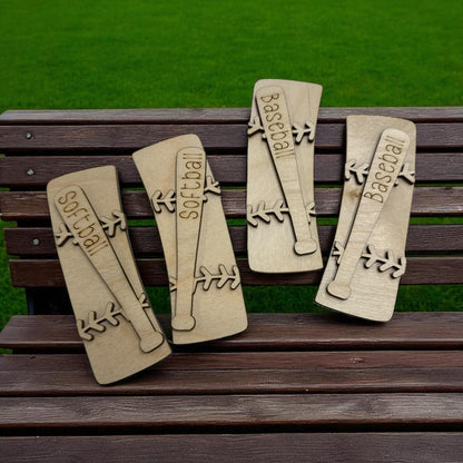 DIY Baseball Hair Clip, Claw Clip Unfinished Wood Laser Cut Blank, 4" Softball claw Clip, Baseball Claw clip unfinished, Wooden hair clip