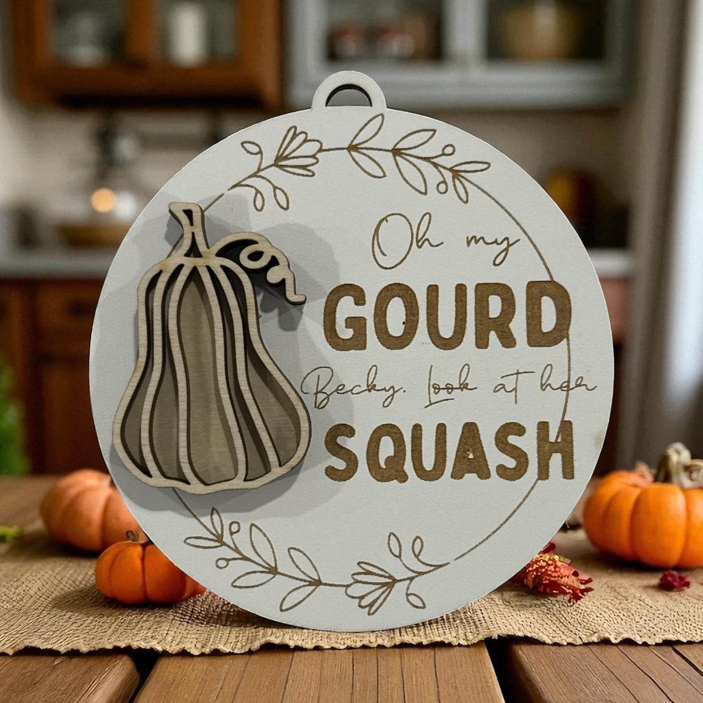 Oh my Gourd becky look at that Squash DIY Ornament, DIY Unfinished Ornament, Fall Ornament, Fall Gourd Ornament, Ready to paint
