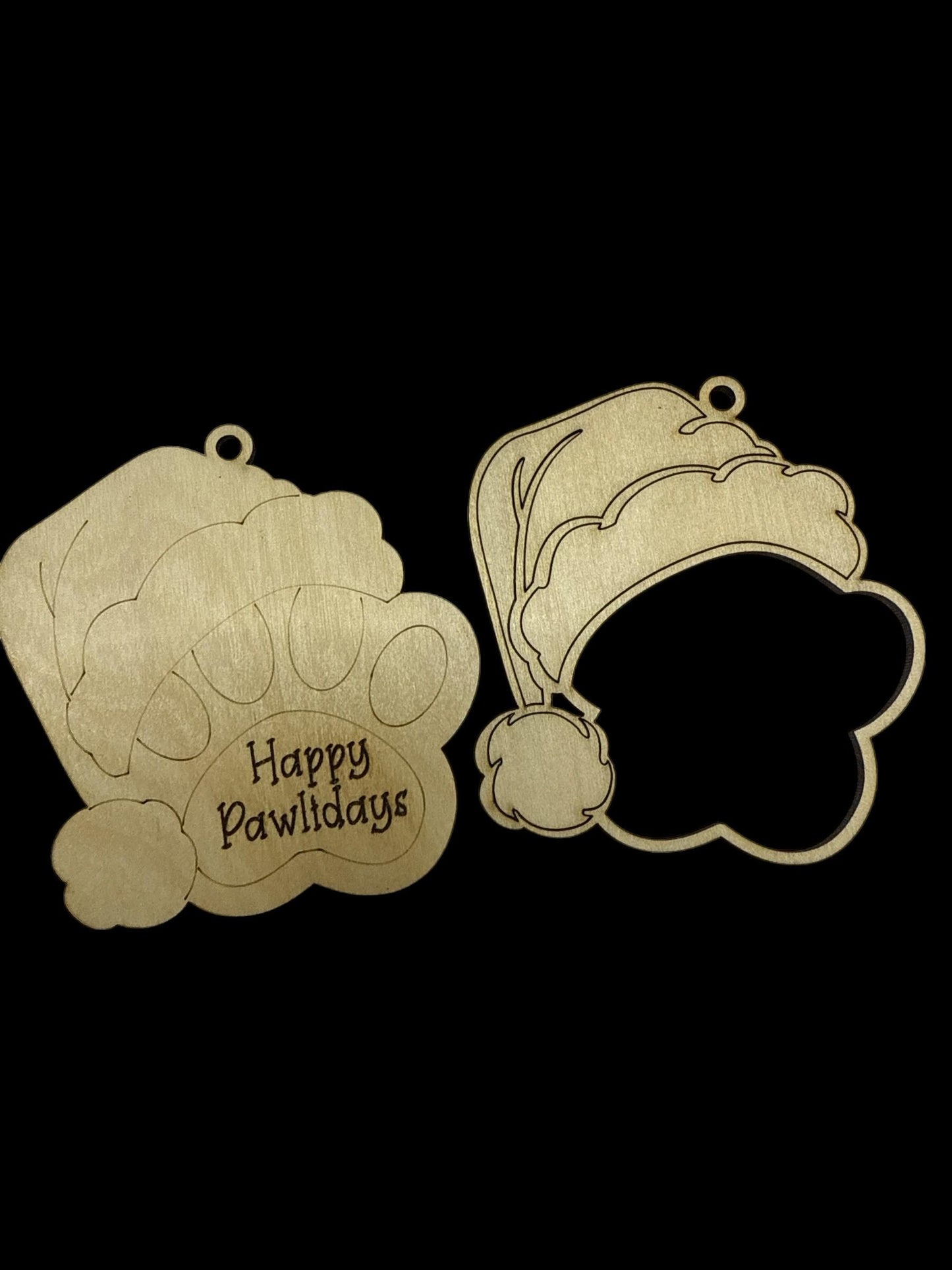 DIY Dog Ornament with Santa Hat, Dog Ornament, Dog Paw with Sayings, Merry Woofmas, Happy Palidays, Jingle Paws, Paw-liday Cheer, love dogs